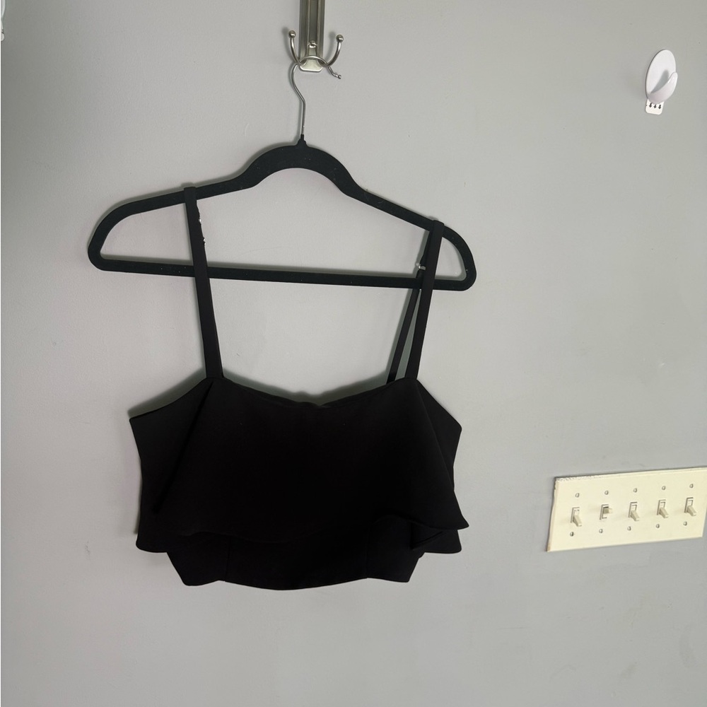 Marciano Black Fitted Sleeveless Crop Top